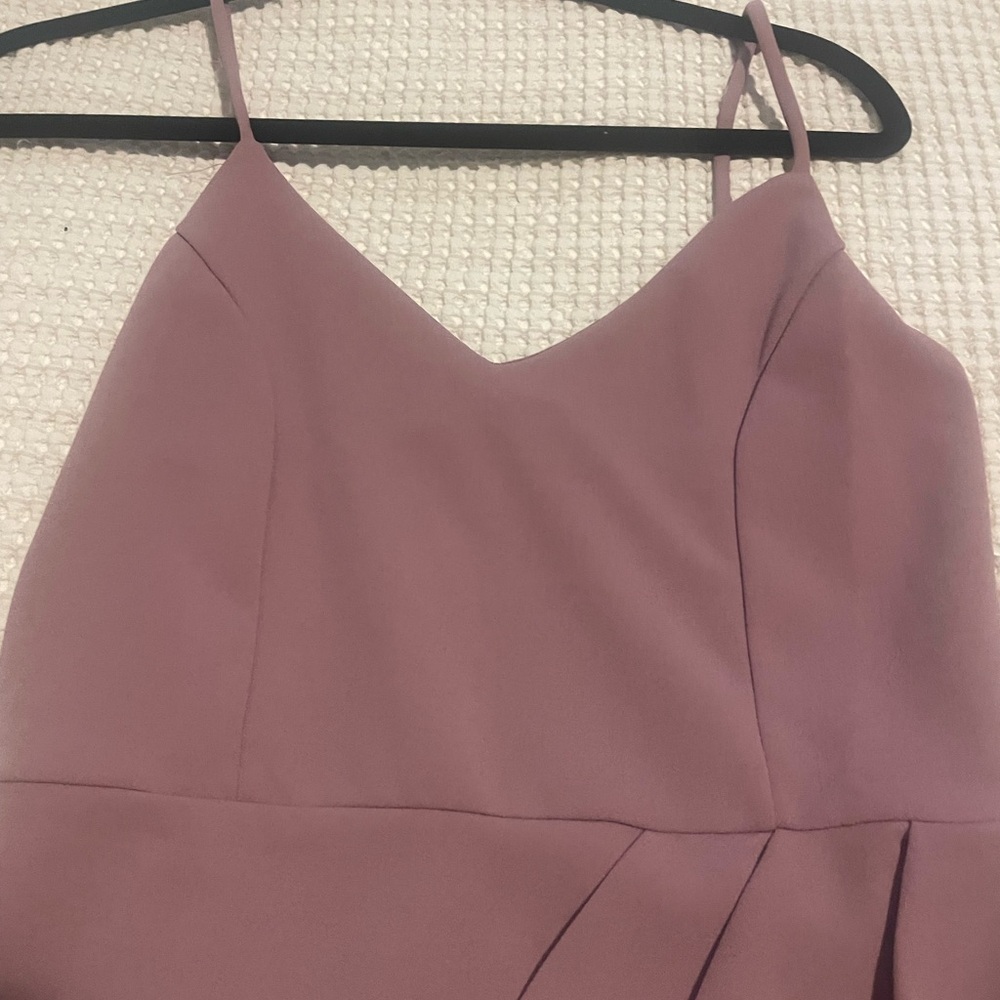 Elegant Mauve Spaghetti Strap Dress